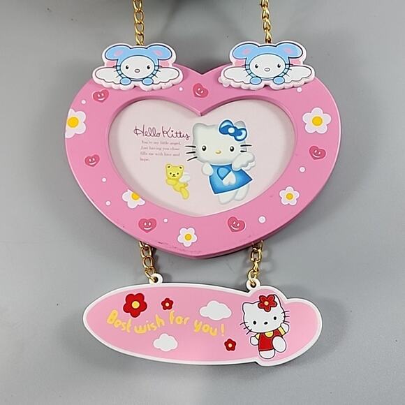 Hello Kitty for You Battery Hanging Wall Clock w/ Photo Frames - Vintage - Picture 2 of 8